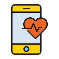 Mobile health monitoring app icon. vector