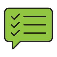 Checklist icon in speech bubble. vector