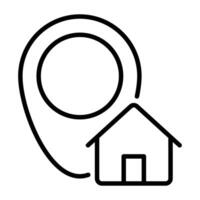 Home location pin icon for navigation and address concepts vector