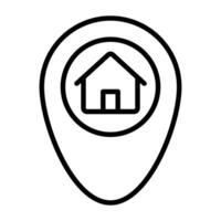 Home pin location icon for map and navigation concepts vector