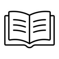 Open book with text lines icon for education and reading concept vector