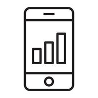 Mobile data analytics chart icon vector