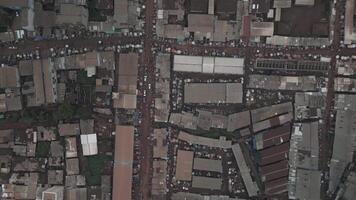 Aerial Drone View of Crowded and Busy Dschang Market in Cameroon. video