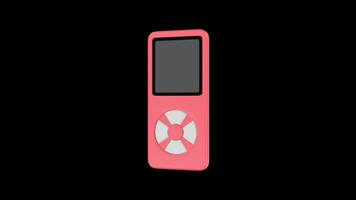 MP3 Player Rotating on a Transparent Background. Seamless Loop. 4K video