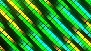 Yellow Green and Turquoise Glowing Pixels Movement Background VJ Loop in 4K video