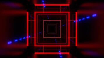 profundo azul e vermelho geométrico néon rotativo Projeto fundo vj ciclo dentro 4k video
