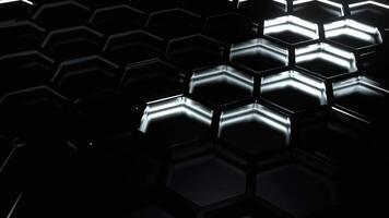 White Neon Active Glow Honeycomb Background VJ Loop in 4K video