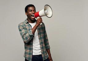 Man Shouting Through Megaphone for Attention 2 photo