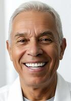 Elderly Man Smiling Joyfully and Showing His White Teeth 1 photo