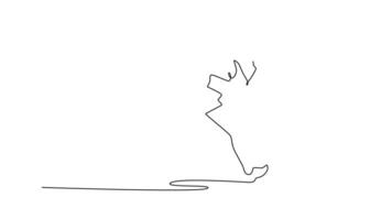 Animated self drawing continuous line draw sportswoman sprint on running track outdoor on stadium. Female athlete runner exercise and practicing speed running marathon. Full length one line animation video