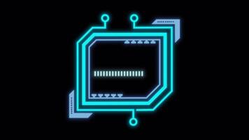 holográfico avançado hud quadrado plataforma. futurista digital tecnologia animado transparente fundo conceito. video