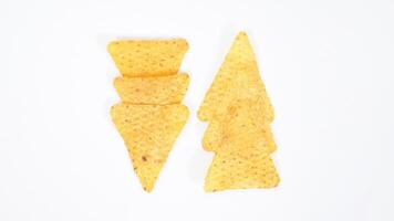 Tortilla chips snack isolated on white background photo