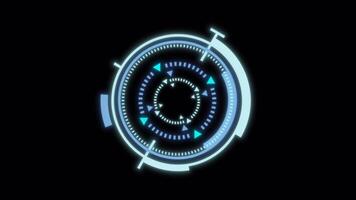 Holographic advanced HUD circle platform. Futuristic digital technology animated transparent background concept. video