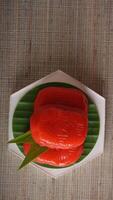 Top view of Kue Mata Kebo, traditional Indonesian snack which means buffalo eye cake photo