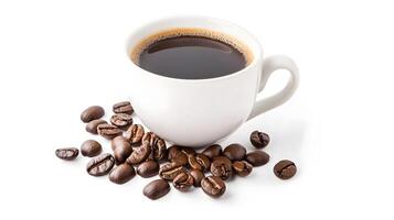 A refreshing coffee break with roasted beans photo