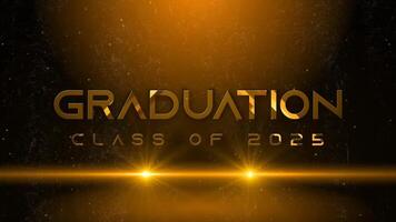 graduation class of 2025 text effect with spotlight background video