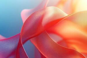 Silky red fabric flowing in soft waves. Abstract background. photo