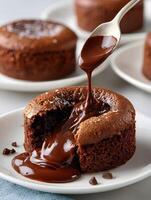 Molten Chocolate Fondant with Oozing Center photo