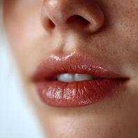 Close up of a woman s lips photo