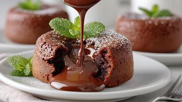 Decadent Chocolate Fondant with Oozing Center photo