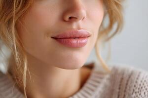 Captivating close up of a woman s lips photo