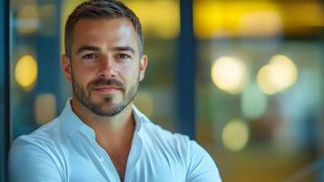 Portrait of a business man in an office environment photo
