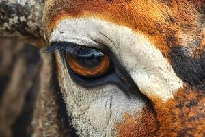 Blesbok gazing with expressive eyes in natural habitat photo