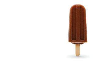 Bright and juicy root beer popsicle isolated with soft drop shadow on white background for healthy summer snack visuals photo