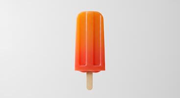orange flavored popsicle isolated on white background with shadow. ice popsicle as treat during summertime heats. fruity dessert photo