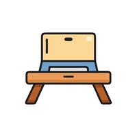 Cartoon table with adjustable top isolated on White Background vector