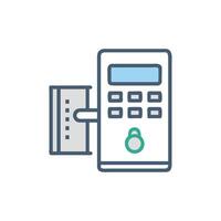 Access control system icon with credit card authentication design vector