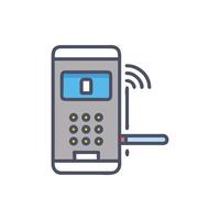 Modern wireless payment terminal icon on White Background vector
