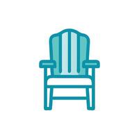Teal colored armchair illustration with White Background simple design vector