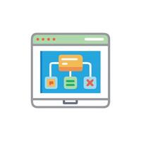 Simplified block diagram interface icon on website background vector