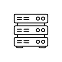 Simple line drawing illustration of stacked computer server units vector