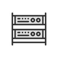 Data server equipment icon showing rack mounted servers vector