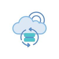 Cloud storage with data transfer graphic on White Background vector