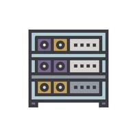 Flat design server rack illustration on a White Background vector