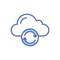 Cloud data synchronization icon for web or app design vector