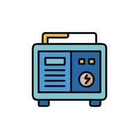 Minimalist illustration of a portable generator power unit vector