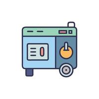 Portable generator icon illustration in flat color style vector