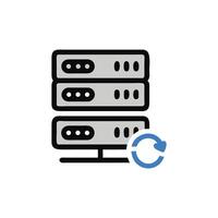 Illustration of data server with refresh arrows for backup vector