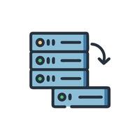 Data server infrastructure cloud computing network storage connection icon vector