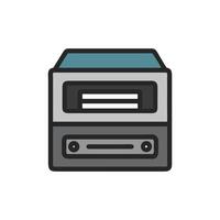 Retro computer icon with line style on White Background vector