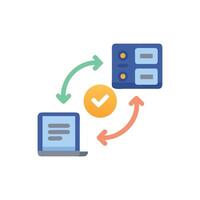 Flat style data transfer server to client processing cycle vector