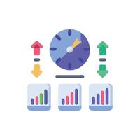 Time analysis of data with charts and clock metaphor vector