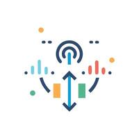 Signal graph and data flow, visual representation on White vector
