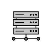 Server stack illustration connecting data with network resources graphic vector