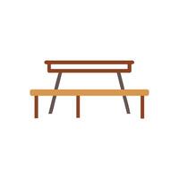 Flat illustration of a picnic table on a dark background vector