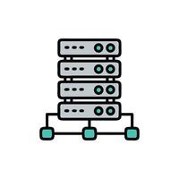 Modern graphic server tower network structure with digital information vector